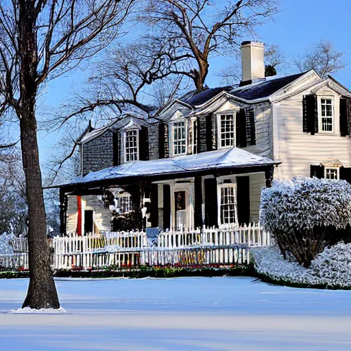 Image similar to winter colonial house,