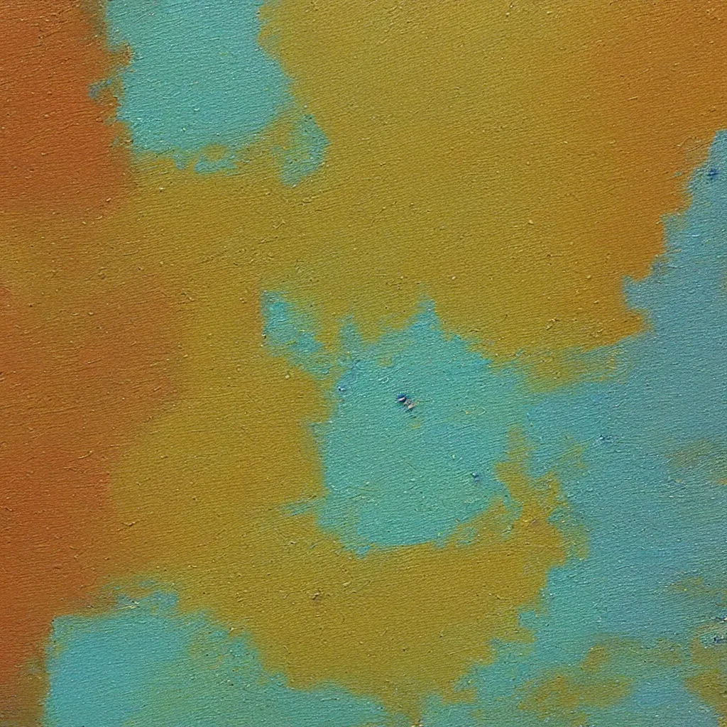 Image similar to deep close up of thick creamy impasto oil paint, colours cream teal ochre