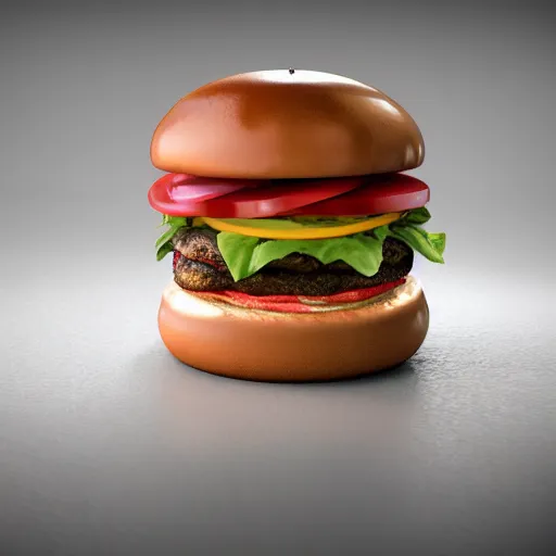 Prompt: a cybernetic hamburger, realistic octane render, high detail