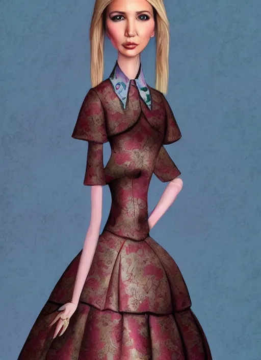 Image similar to ivanka trump as a mark ryden doll, detailed digital art, trending on Artstation