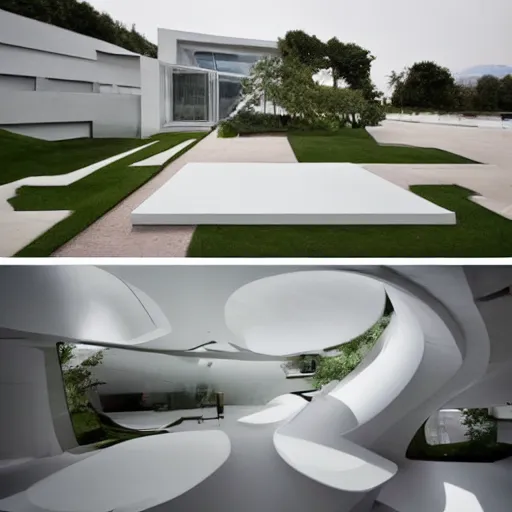 Image similar to house designed by zaha hadid