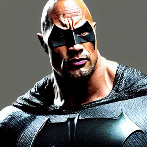 Prompt: dwayne johnson as batman