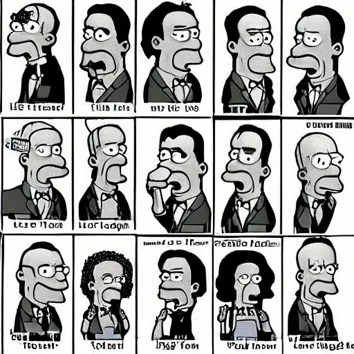 Image similar to howard phillips lovecraft in the form of the simpsons characters, the simpsons