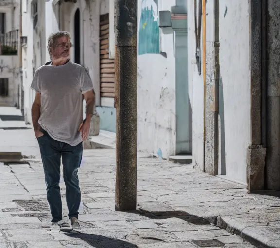 Image similar to photo of lido di ostia streets, lazio, cinematic color grading, various poses, soft light, faded colors, well framed, sharp focus, 8 k