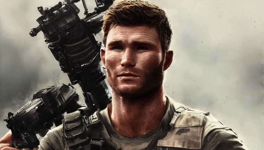 Image similar to Scott Eastwood is Chris Redfield, hyperdetailed, artstation, cgsociety, 8k