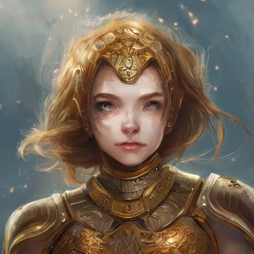 Prompt: portrait knights of Zodiac girl, golden and copper armor, in ruined ancinet Agora of Athens, ssci-fi, fantasy, intricate, very very beautiful, elegant, highly detailed, digital painting, artstation, concept art, smooth, sharp focus, illustration, art by WLOP and tian zi and artgerm