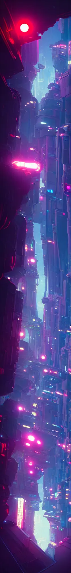 Image similar to A picture of an astronaut close to the camera in a upside down cyberpunk flying city by moebius, Neil Blevins and Jordan Grimmer, neon lights, surreal, volumetric:-3 lighting