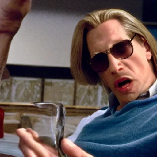 Image similar to Live Action Still of Jerma985 in The Big Lebowski, real life, hyperrealistic, ultra realistic, realistic, highly detailed, epic, HD quality, 8k resolution, body and headshot, film still