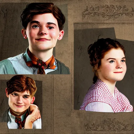 Image similar to Gilbert Blythe from anne with an e as college students, digital art