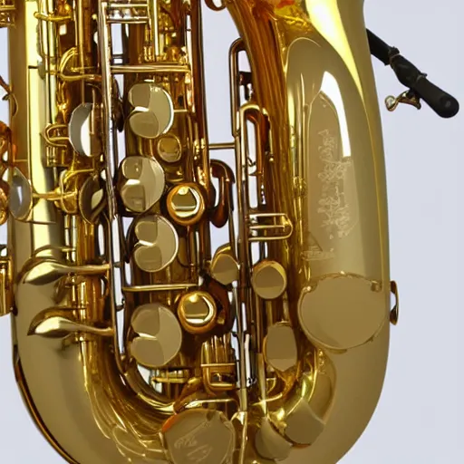 Image similar to baritone saxophone 8 k high quality highly detailed