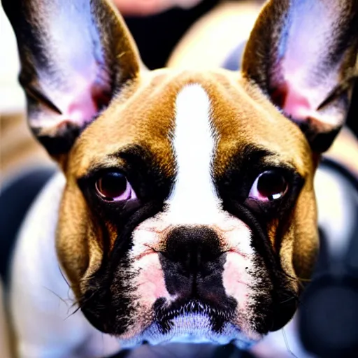 Prompt: colour emoji of a french bulldog, digital icon
