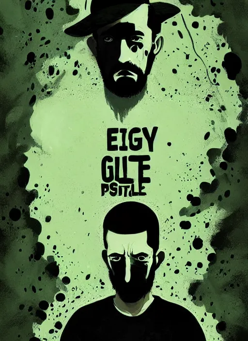 Prompt: highly detailed closeup portrait motivational poster of creepy staring shia lebouf with large bold letter motivational words by atey ghailan, by greg rutkowski, by greg tocchini, by james gilleard, by joe fenton, by kaethe butcher, gradient green, black and white color scheme, grunge aesthetic!!! ( ( graffiti tag wall background ) )