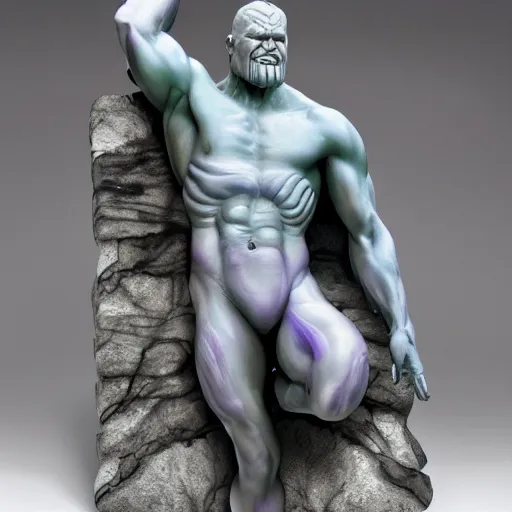 Prompt: Thanos as a marble sculpture