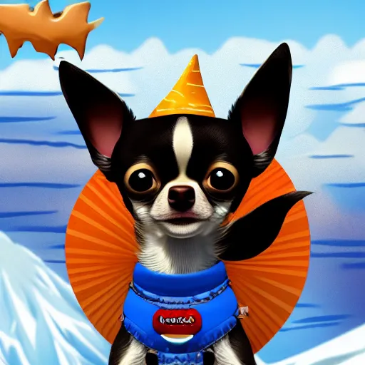 Image similar to chihuahua in style of pow patrol, render, high quality