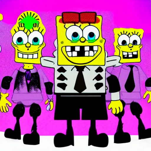 Image similar to spongebob in five nights of freddys