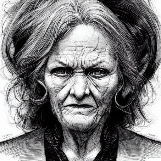 Image similar to a beautiful portrait of an old woman Travis Charest style