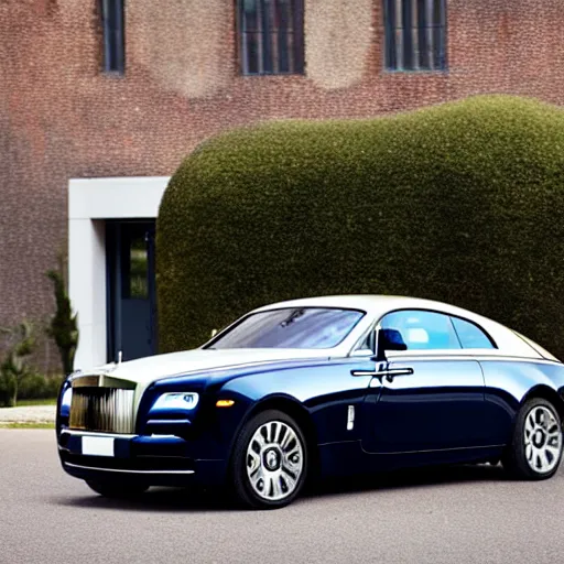 Image similar to Rolls Royce Wraith parked next to Model T ford, black and white