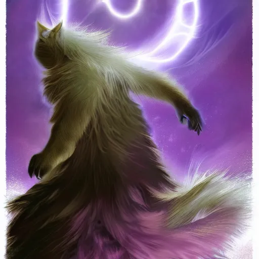 Image similar to a fur elemental, whirling energy made of fur ( dramatic, cinematic, digital fantasy art )