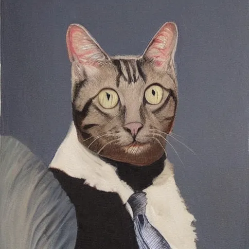 Prompt: a painting of joe biden as a cat