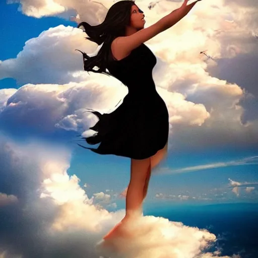 Prompt: dreams come out of beautifull women in cloud shape