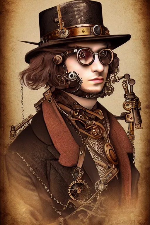 Prompt: ⚔ 👓 steampunk 4k digital Illustration