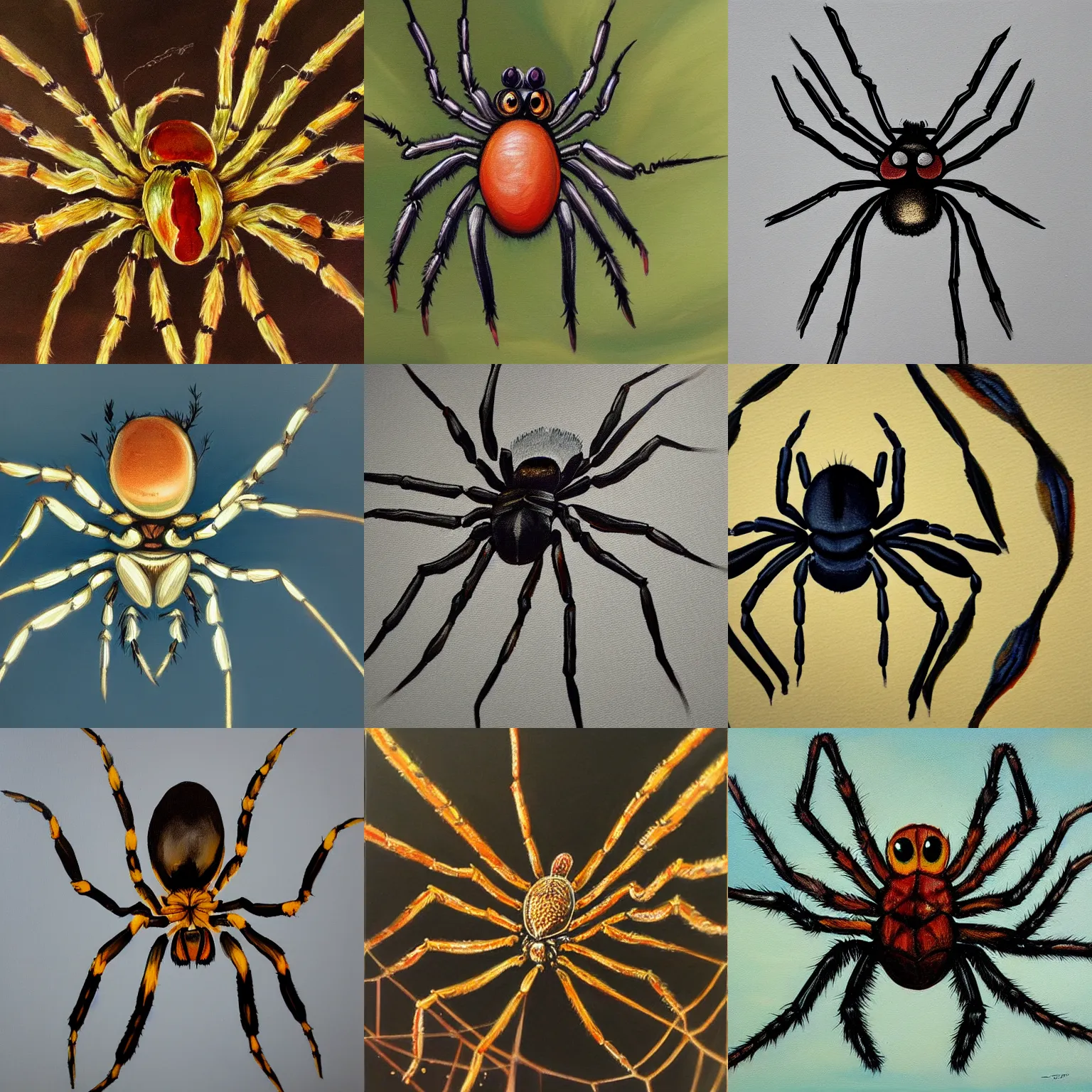 Prompt: a detailed painting of a spider