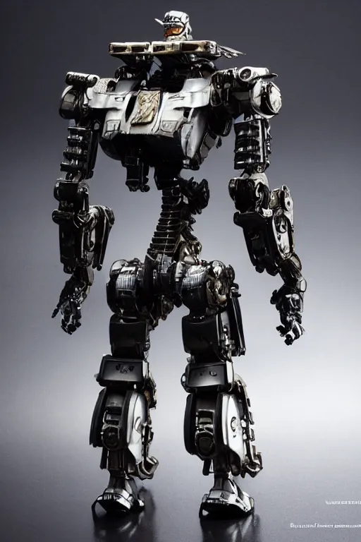 Image similar to samurai inspired mecha real steel (2011) robot. Black reflective panels exposed wiring joints. Scowling angry face. Glowing eyes. intimidating cyberpunk style of Roger Deakins Jeremy Saulnier Newton Thomas Sigel Robert Elswit Greig Fraser trending rtx on ue5. 35mm Kodak Vision 2383 gritty atmospheric Bladerunner 2049