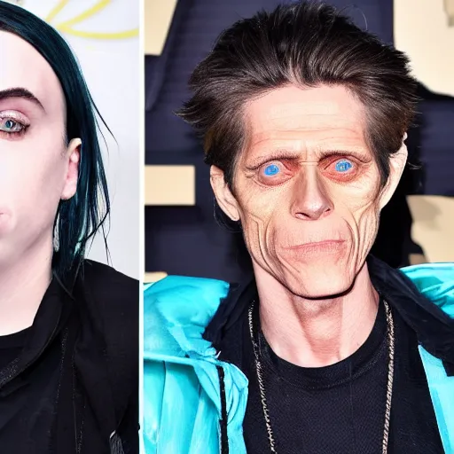 Prompt: billie eilish morphed into a willem dafoe