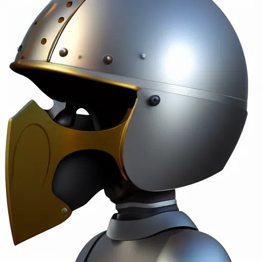 Image similar to a knight in a helmet, 3 d render