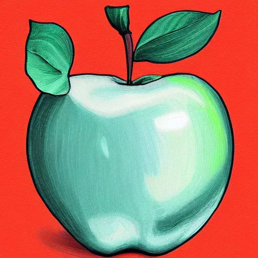 Prompt: apples, steve jobs, art by giuseppe