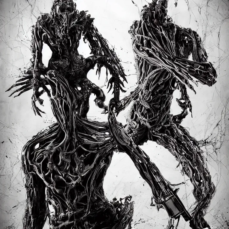 Image similar to The Evil Within monster, cybernetics, concept art