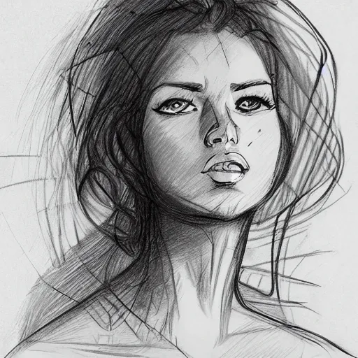 Prompt: sketch of a woman by mikeymega tutorial