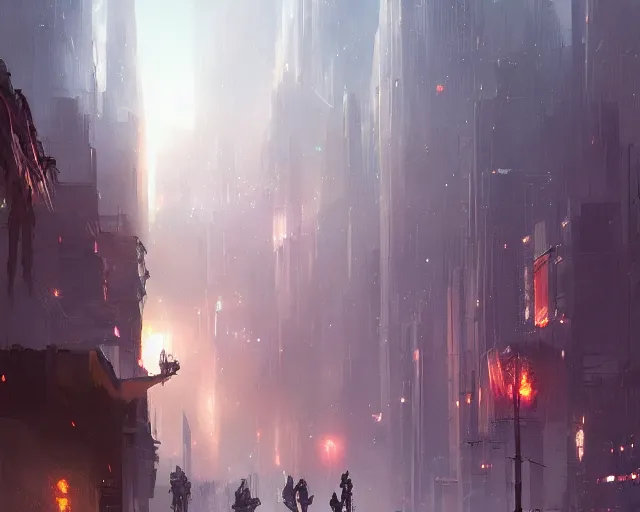 Image similar to great city outside of time, a sci-fi digital painting by Greg Rutkowski and James Gurney, trending on Artstation