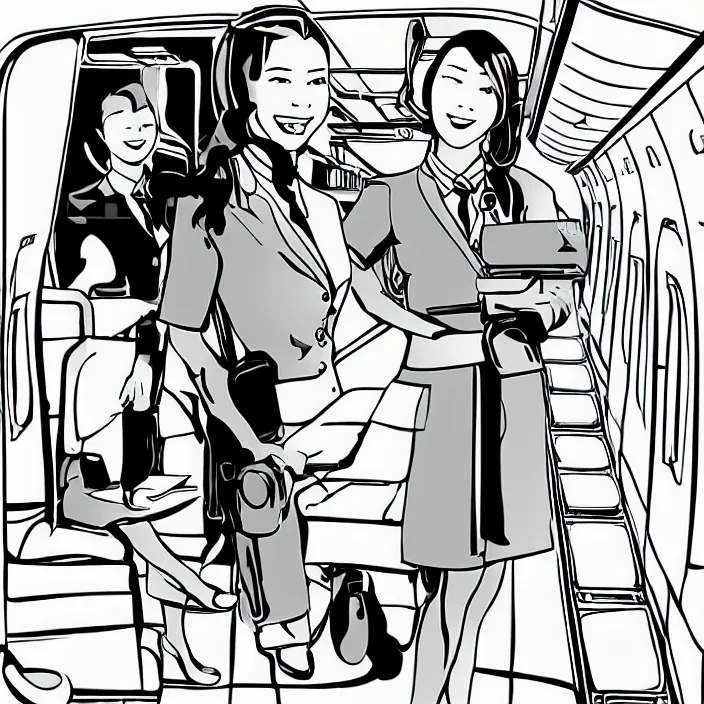 Image similar to pixta.jp Vector Art!!!! female flight attendant