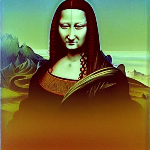 Prompt: monalisa in the style of ZDZISŁAW BEKSIŃSKI!!!!!