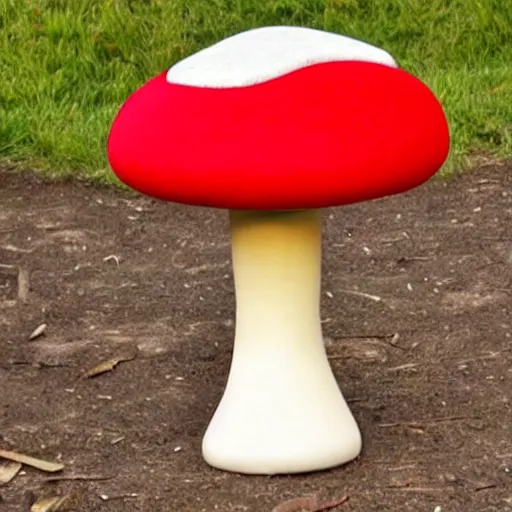 Prompt: a chair in the shape of a toadstool