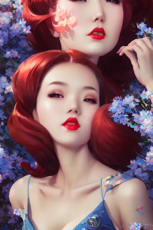 Image similar to a pin up and beautiful fashion and dreamlke japan girl, charming, art by artgerm & jeehyung lee & wlop, hyperdetailed, 8 k realistic, symmetrical, frostbite 3 engine, cryengine, dof, trending on artstation, digital art,