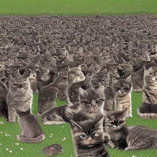 Prompt: cats as far as the eye can see