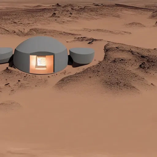 Prompt: futuristic house on mars