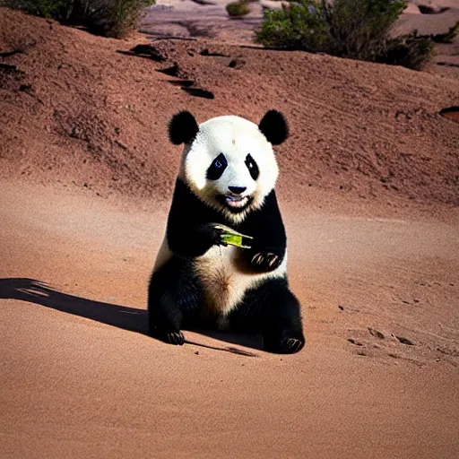 Image similar to panda in the desert by natgeo