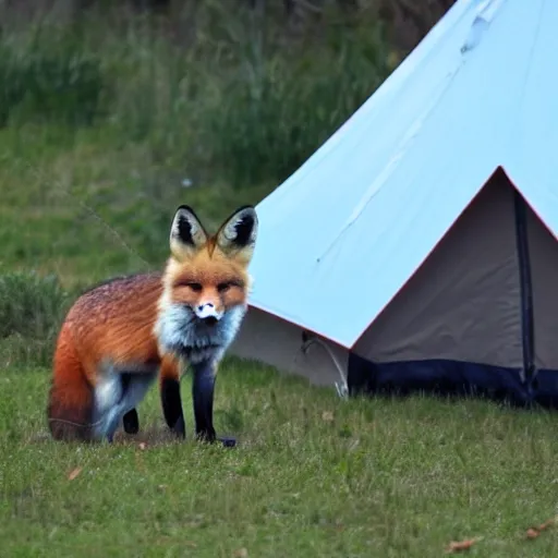 Image similar to fox in a tent