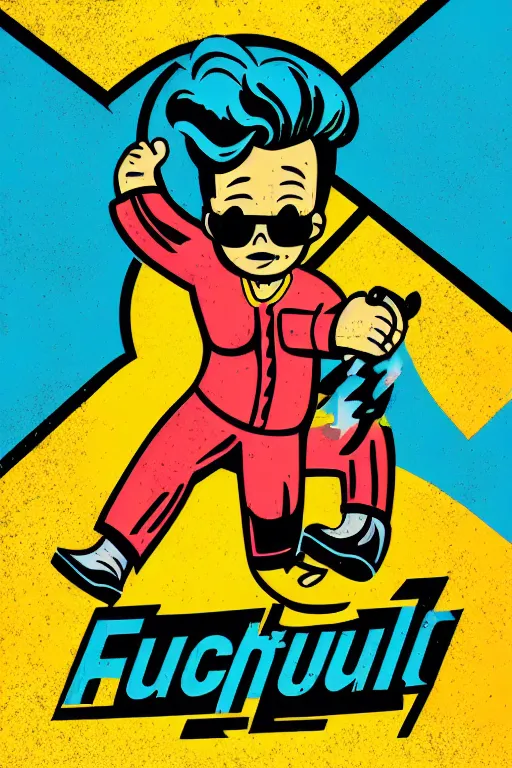 Image similar to fallout 7 6 retro futurist illustration art by butcher billy, sticker, colorful, illustration, highly detailed, simple, smooth and clean vector curves, no jagged lines, vector art, smooth andy warhol style