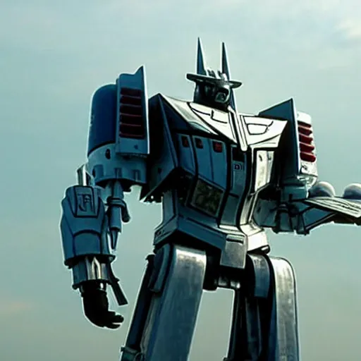 Prompt: a retrofuturistic transformer, a still of transformers movie