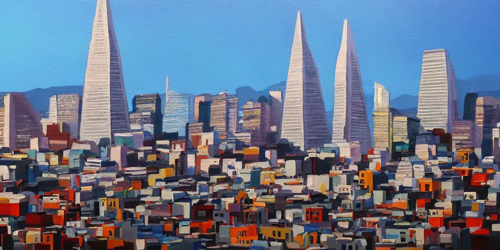 Image similar to new painting of San Francisco city by Greg Aronson, artstation