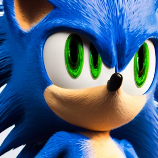 Image similar to a mugshot of sonic the hedgehog, photorealistic, rtx on