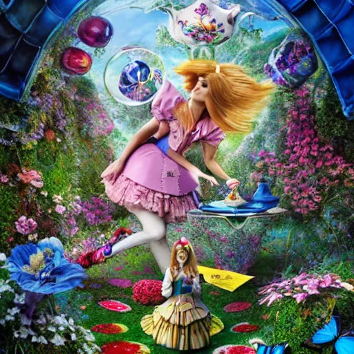 Prompt: alice in wonderland, by vincent callebaut and sandra chevrier and phillipe druillet, trending on artstation hq, deviantart, pinterest, 4 k uhd image