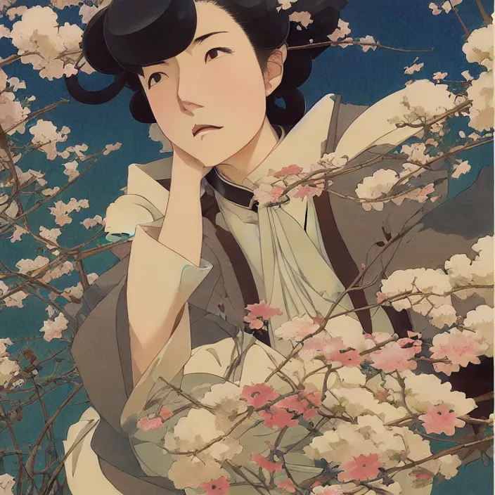 Prompt: japanese city, spring, in the style of studio ghibli, j. c. leyendecker, greg rutkowski, artem