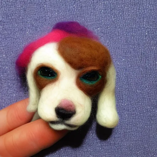 Image similar to dog, needle felted Art Toy, realistic, high details, 8k