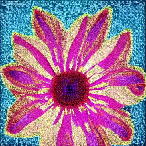 Image similar to a beautiful flower, glitchy