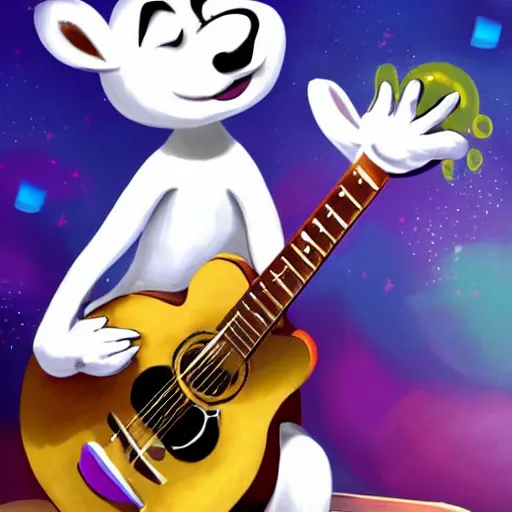 Image similar to K.K Slider playing guitar at a concert, digital art, high quality, detailed